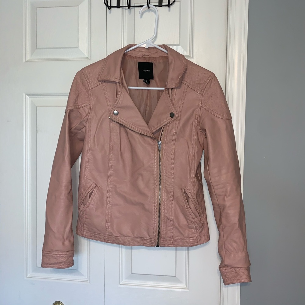 Pink leather jacket